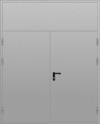 Двустворчатая противопожарная дверь с фрамугой